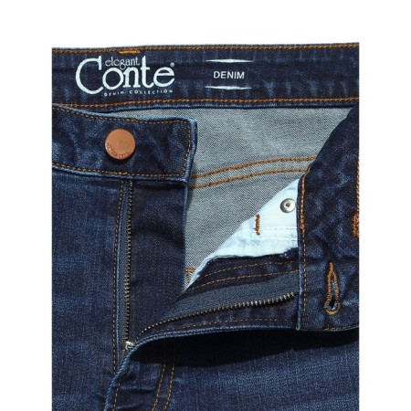 Women's jeans with a high landing CONTE Elegant Straight, size M, color Washed Indigo-3