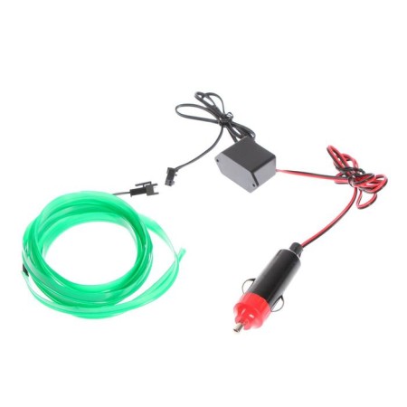 Cartage neon thread for lighting salon, feeder 12 V, 2 m, green power adapter-1