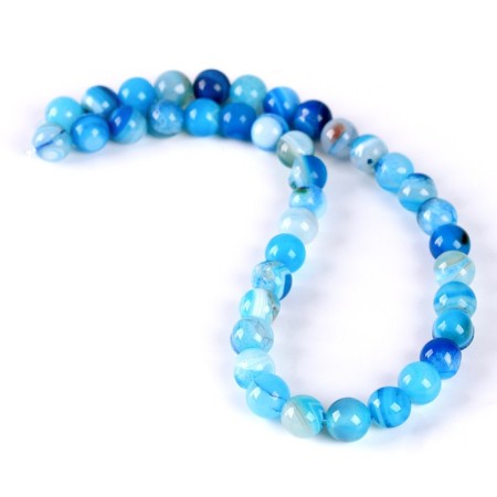 Beads made of natural stone "Blue agate" set of 36 pcs., Size 1 pc. - 10 mm-1