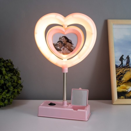 Night -hearteous "Heart" with a photo frame LED USB AKB MICS 7x15.5x30 cm Risalux-1
