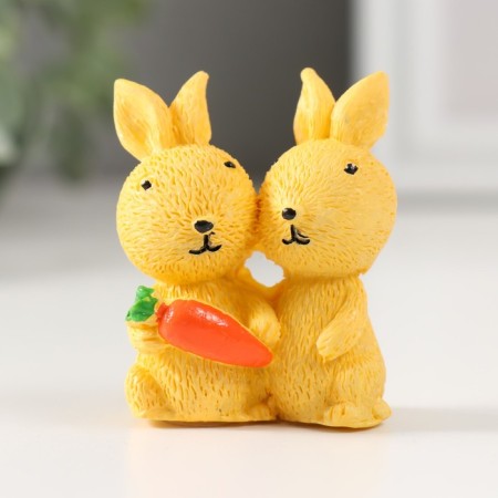Souvenir Polystone "A couple of rabbits with carrots" mix 2x3.5x5 cm-2