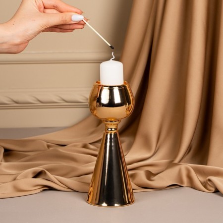 Summary metal per 1 candle "Hyacinth" Color Gold 8 x 8 x 21 cm-12