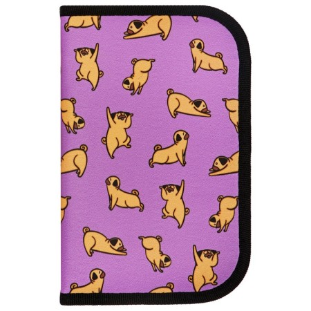 Penal 1 section, 130 x 210 x 40 mm, 2 folding strips, fabric, calligrata top, Content "bulldogs"-1