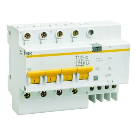 Diff. IEK automatic, four-pool, 6.5 mod., C 40 A, 30 mA, type AC, 4.5 KA, AD-14, MAD10-4-040-C-03