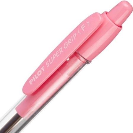 Automatic ballpoint handle Pilot Super Grip, rubber emphasis, 0.7 mm, oil base, blue rod, pink case-4