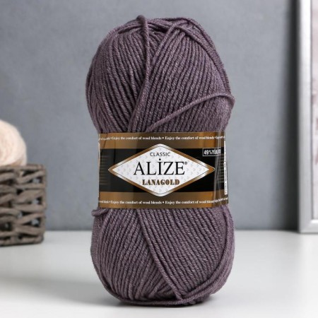 Yarn "Lanagold" 51% acrylic, 49% wool 240m/100g (348 - dark gray)