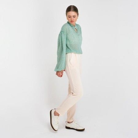 Women's pants Minaku: Green Trend Milk Color, Rr. 42-4