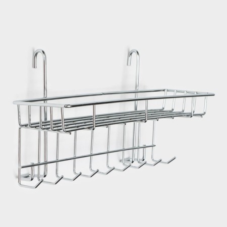 Regiment on the rating with hooks of the share, 29 × 10 × 17 cm, the color is chrome