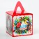 New Year. Gift box New Year's cube is large "spruce wreath" 12 x 12 x 12 cm.