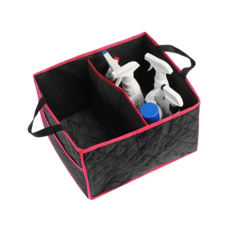 Organizer in the trunk, folding, quilted, oxford, 38 × 31 × 25 cm, black, red line-2