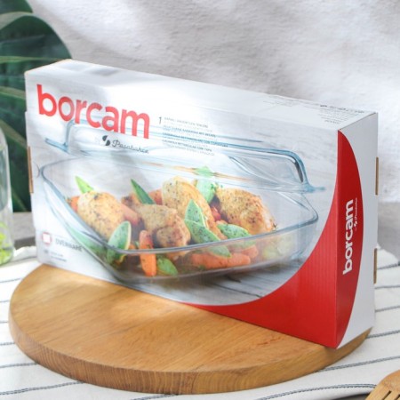 Rectangular shape for baking and baking of Borcam heat -resistant glass, 2 l-6