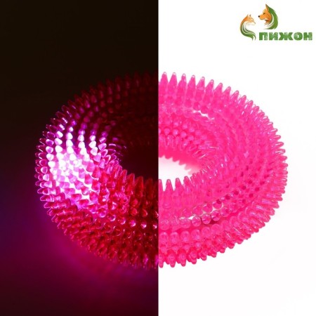 The toy luminous for dogs "Chewing ring", TPR, 12 cm, pink