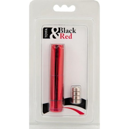 Black & red toyfa “lipstick”, silicone, red, 9 cm-2