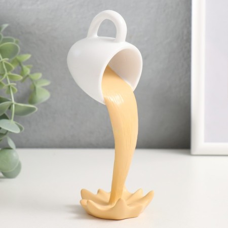 Polystone souvenir "White cup with milk - spray" 15x5x8 cm-1