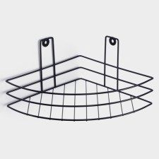 Corner shelf, 1 tier, 20 × 20 × 10.5 cm, black color