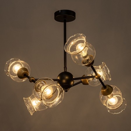 The base for the chandelier loft 6x60W E14 is black-7