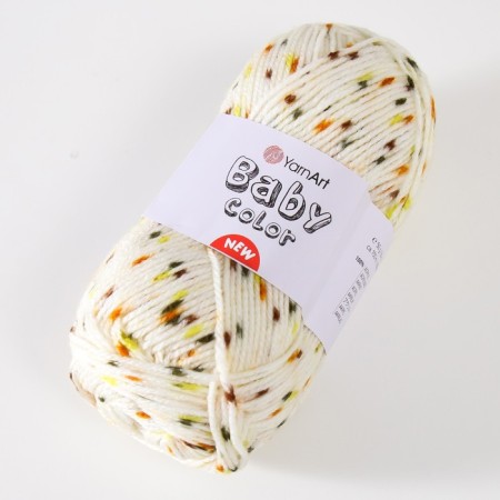 Yarn "Baby Color" 100% acrylic 150m/50g (206 milk-orange/crap)-1
