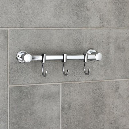 Wall hook on the bar, moving, accoona a163-3, 3 pcs, color chrome