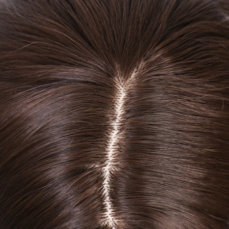 Artificial wig, imitation of the skin, 60 cm, 160 grams, brown color (#SHT8)-4