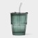 A glass glass with a lid and a pipe "Wine Verde", 350 ml, green color