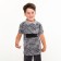 Polo T -shirt for a boy, Gray color/print mix, height 110 cm