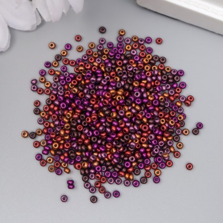 Glass beads 11/0 "metallic. Melange. Violet-coffee" 10 g