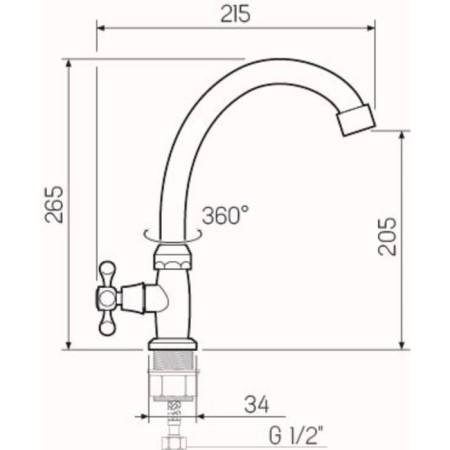 RMS Monsiester SL79-269F-4, simultaneous, rotary spout, zinc, chrome-4