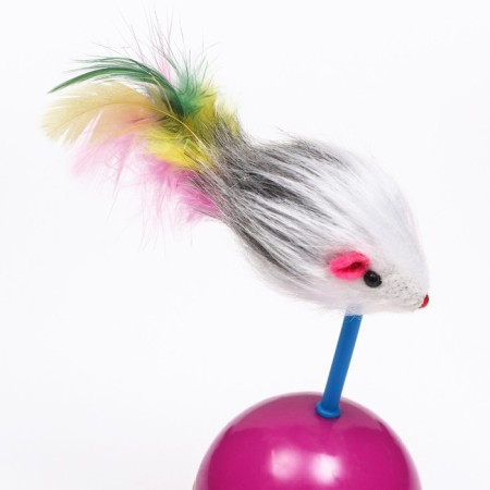 The mouse-worship of artificial fur on the ball, 11 x 5 cm violet/orange-4
