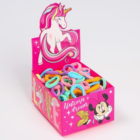 Hair elastic band, 100 pieces, Minnie Mouse and Unicorn-2