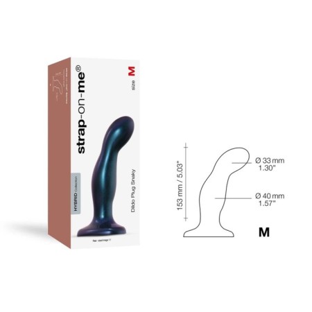 Fallomitator Strap-on-me Dildo Plug Snaky Blue metallic M, 16.5 cm-2