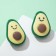 Avocado plastic earrings with a smile, color