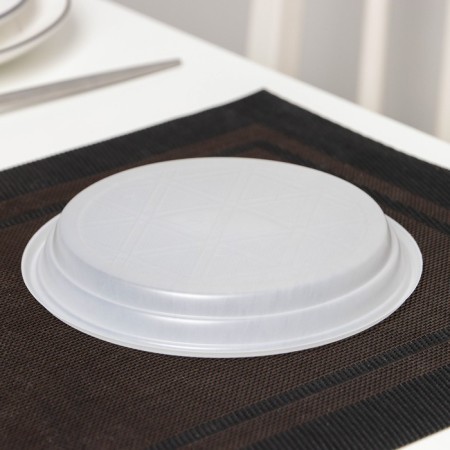 Plastic disposable dessert, d = 16.5 cm, white color-2