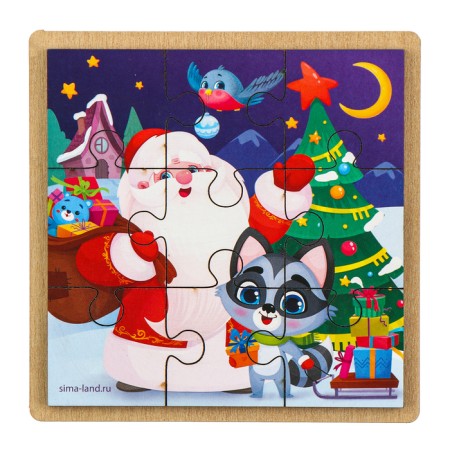New Year's Wooden Puzzles "New Year! Santa Claus"-1