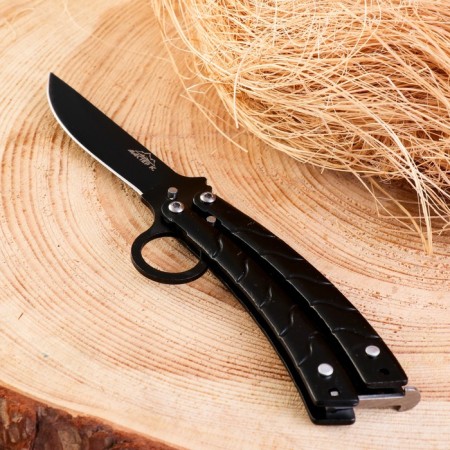 Bow Knife "CALILA", master K, blade with direct butt 7cm, hilt with waves 9cm