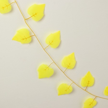 Decor "Girland from the leaves" Length: 2.4 m, width: 17 cm, yellow color-3
