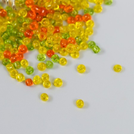 8/0 beads in the bottle "translucent with a centrality. Autumn" shines under UV 20 g 6x2x2 cm-2