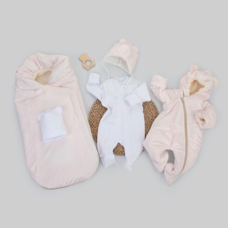 Set for discharge Winter Kinderlitto "Mikosh", 5 items, height 56-62 cm, pink color