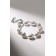 Baroque Bracco Bracelet, beads, white color in silver, l = 18 cm