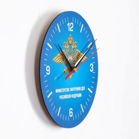 Часы настенные с символикой "МВД России", плавный ход, d=24 см-1