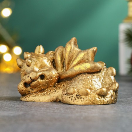 Figure "Dragon with spikes" gold, 8.5x3x5.5cm-1