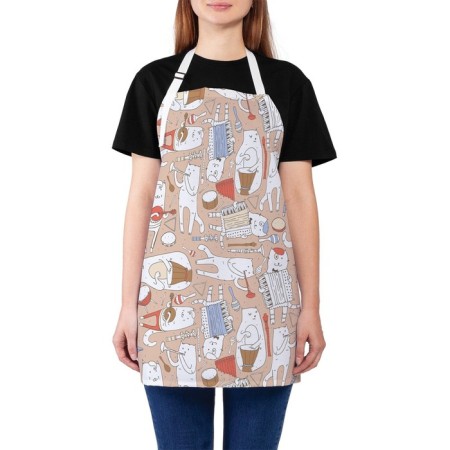 Apron kitchen with a photo print "Artistic cats", adjustable, size OS
