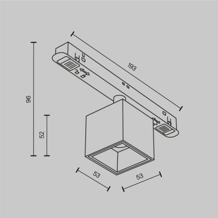 Track lamp Technical TR133-2-7W4K-B, LED, 7 W, 193x53x96 mm, 410 lm, 4000k, black-7