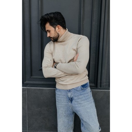 Jumper male ise, size 54, beige color-7