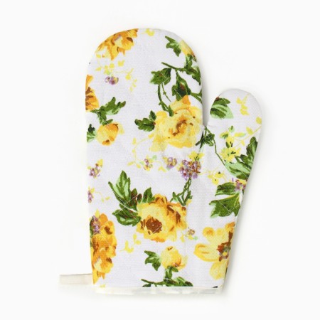 Mittens-output of the share flowers, yellow color, 26*16cm, 100%HL-1