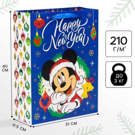 New Year. Gift package, 31x40x11.5 cm, packaging, Mickey Mouse