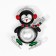 Brooch "Dancing Penguin", colored in silver