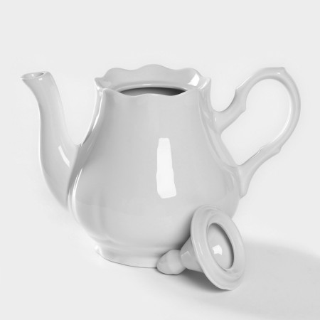 Porcelain kettle "Romance", 1.75 l, white color-2