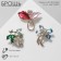 Brooch "Flower Books", Mix shape, Mix color in gold (indivisible packing 12 pcs., Price per pcs.)