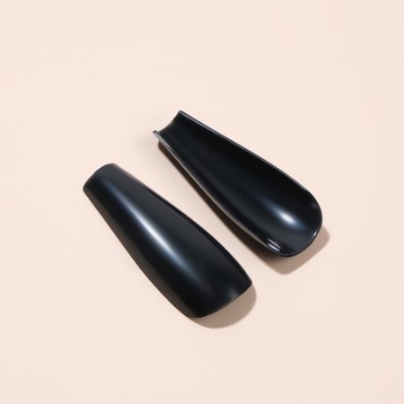 Patching nails, 24 pcs, ballerina shape, black color-3