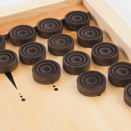 Bengal Tiger backgammon, wooden board 50 x 50 cm, with a field for playing checkers-3